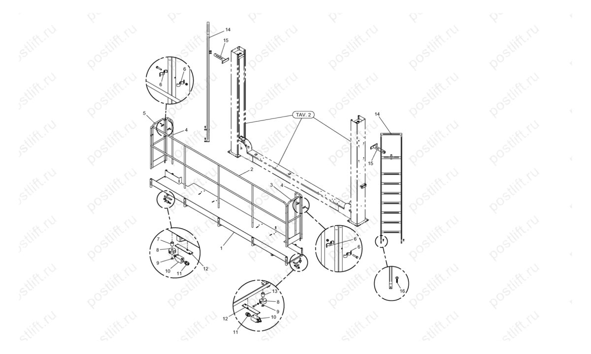  Четырехстоечный подъемник Ravaglioli RAV4650 A4 (0)