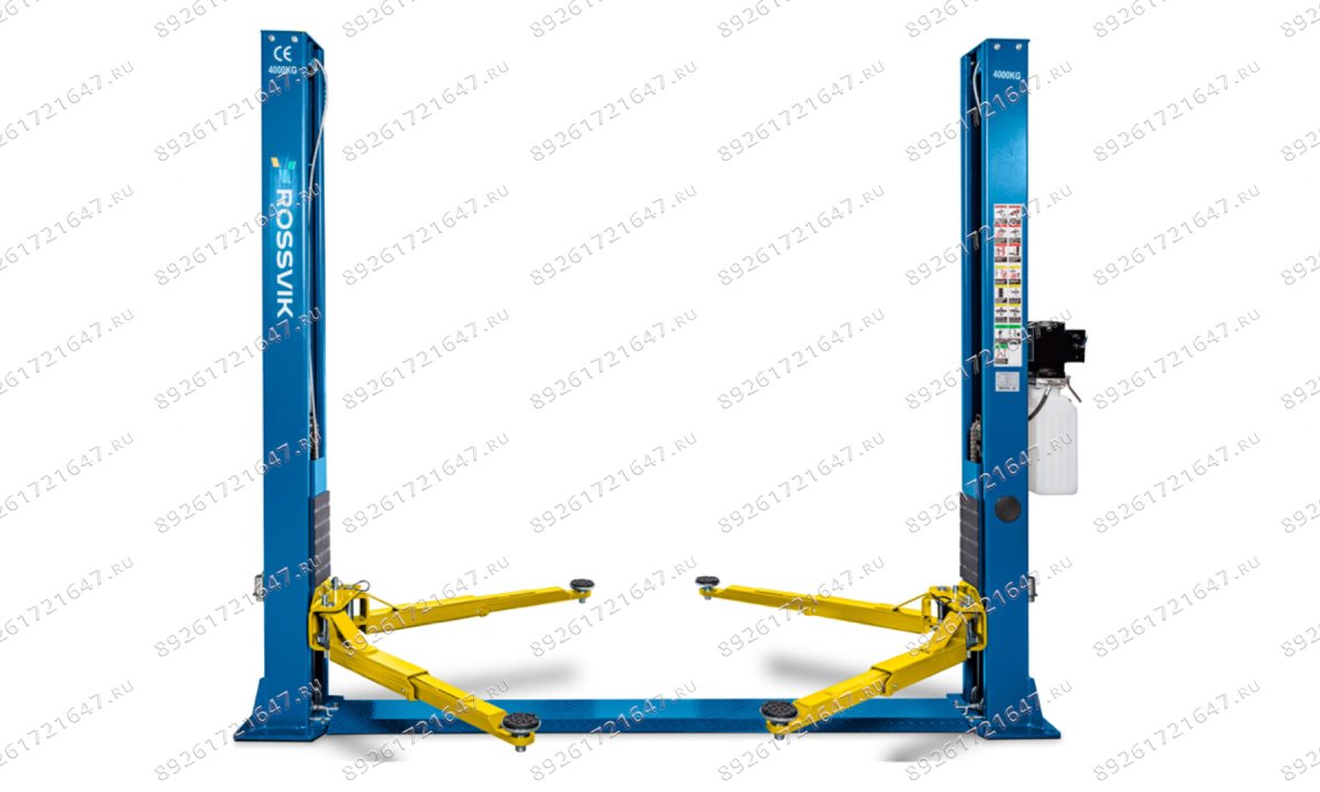  Автоподъемник двухстоечный ROSSVIK T4Е г/п 4.0т, 380В. Синий (1)