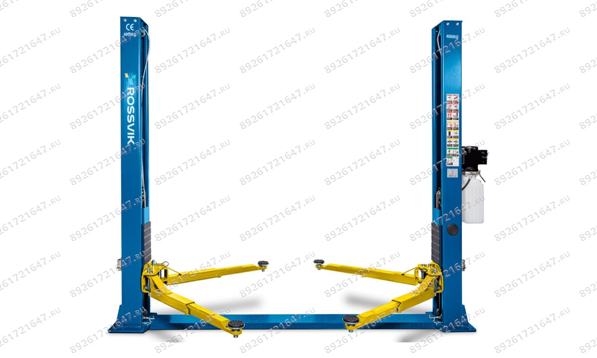  Автоподъемник двухстоечный ROSSVIK T4Е г/п 4.0т, 380В. Синий (1)