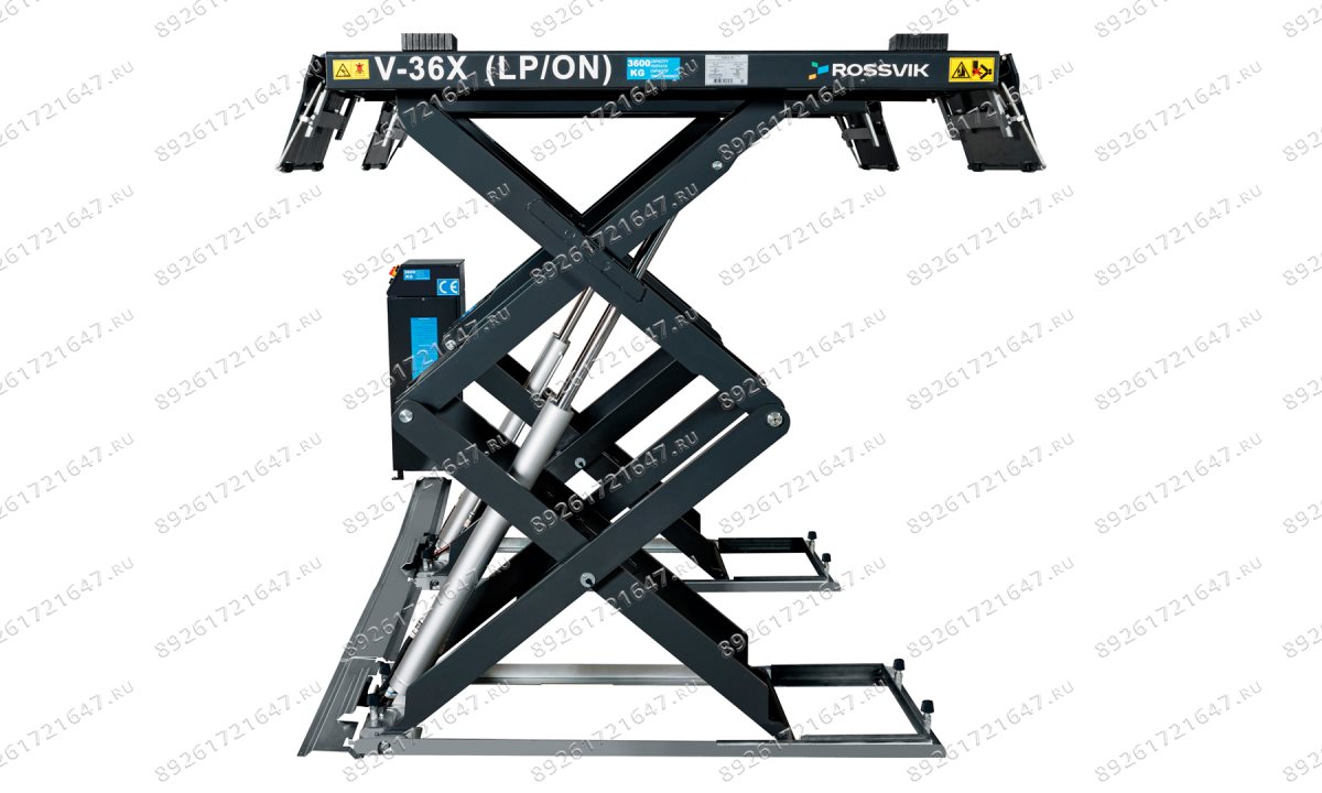  Автоподъемник ножничный ROSSVIK PRO V-36X (LP/ON) напольный г/п 3.6т, 380В RAL7040 Цвет серый (1)