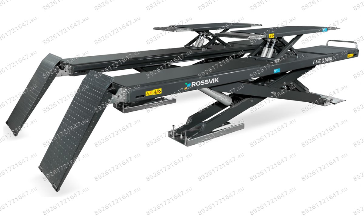  Автоподъемник ножничный ROSSVIK PRO V-55X (52/ON) напольный для р/с, г/п 5.5т, 380В RAL7040 Серый (1)