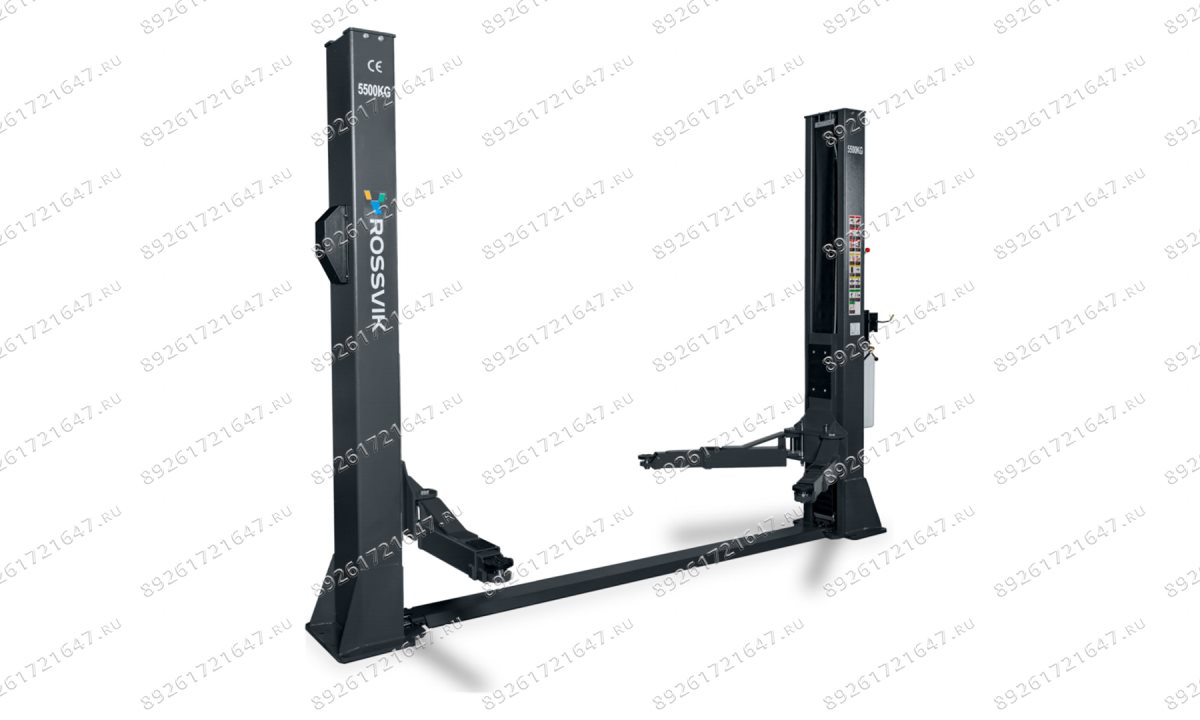  Автоподъемник двухстоечный ROSSVIK V2-5.5 г/п5,5т,380В, с нижней синхронизацией. Серый R (1)