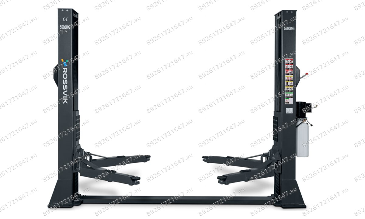  Автоподъемник двухстоечный ROSSVIK V2-5.5 г/п5,5т,380В, с нижней синхронизацией. Серый R (0)