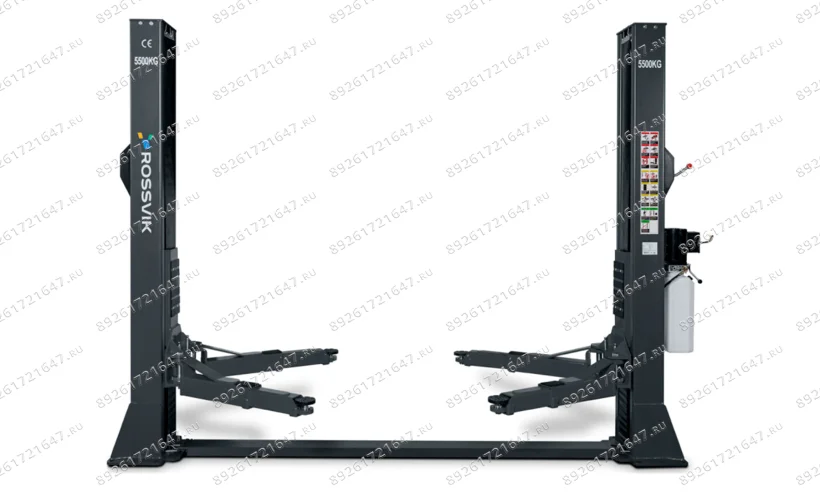 Автоподъемник двухстоечный ROSSVIK V2-5.5 г/п5,5т,380В, с нижней синхронизацией. Серый R фото