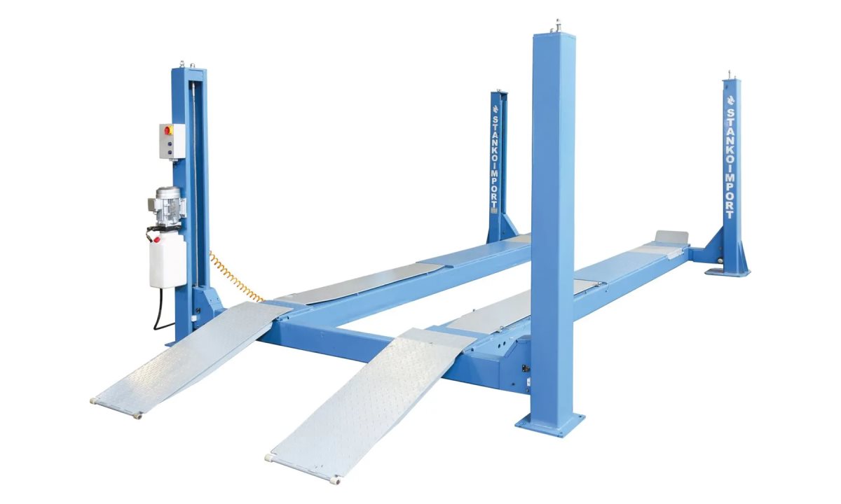  Подъемник 4-х стоечный электрогидравлический на 4, 5 тонны с П-образ. платформой, сход-развал, 380В (0)