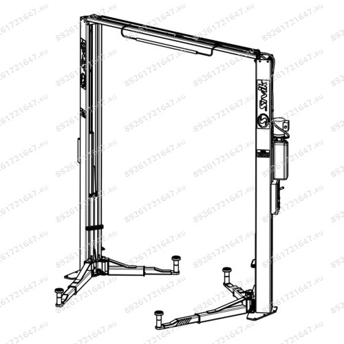 Запчасти для: Подъёмник 2-х стоечный с верхней синхронизацией ПГА-3500-Е (01-01-2023_01-06-2023) (деталировка)