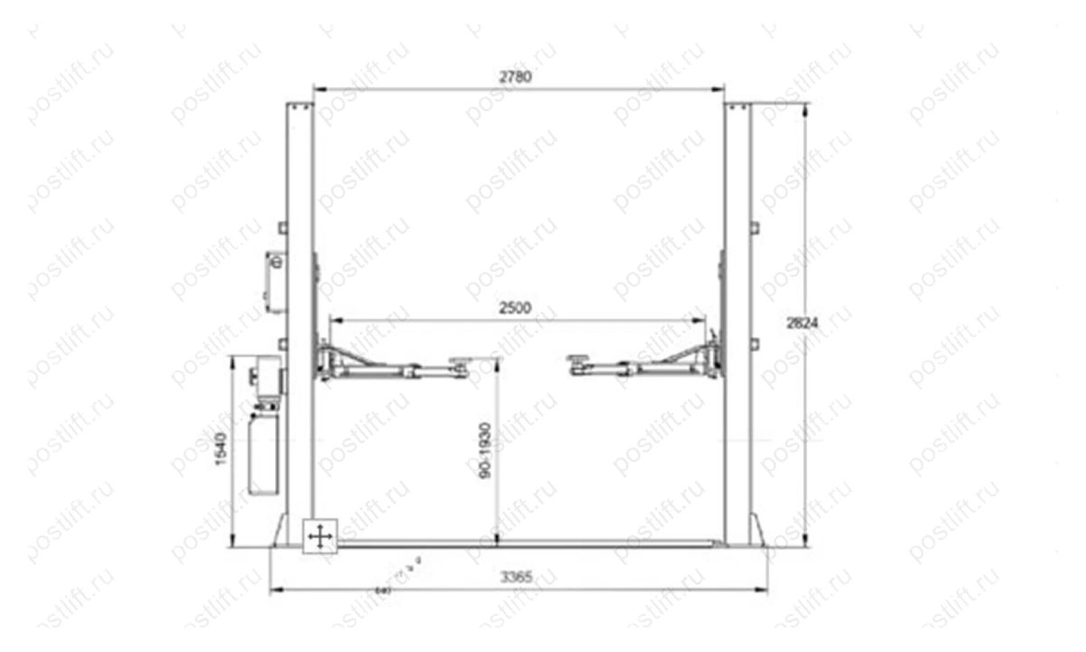  Подъемник 2-х стоечный, электрогидравлический TST40E (1)