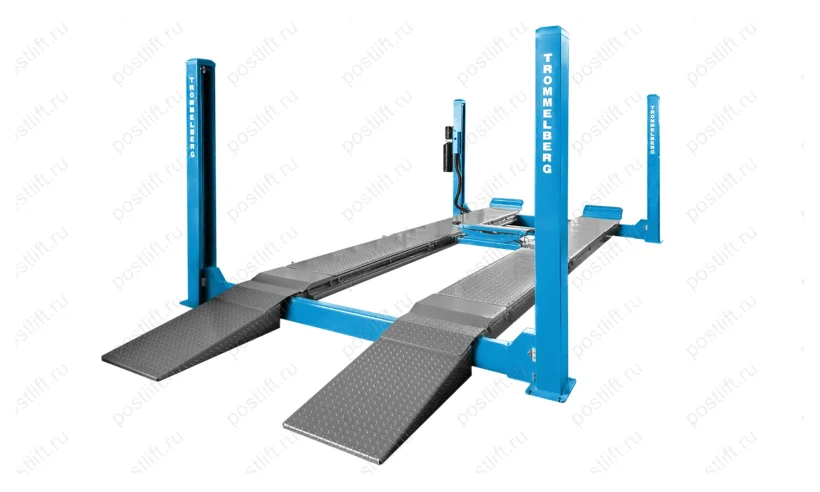 Подъемник  4-х стоечный электрогидравлический TST470C, г/п 7 т, траверса 3,5 т, гладкие платформы фото