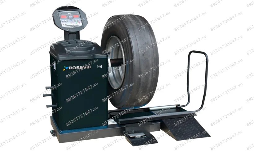 Станок балансировочный ROSSVIK PRO VT-99, 220 В, эл. линейка, LASER, LED, серый фото