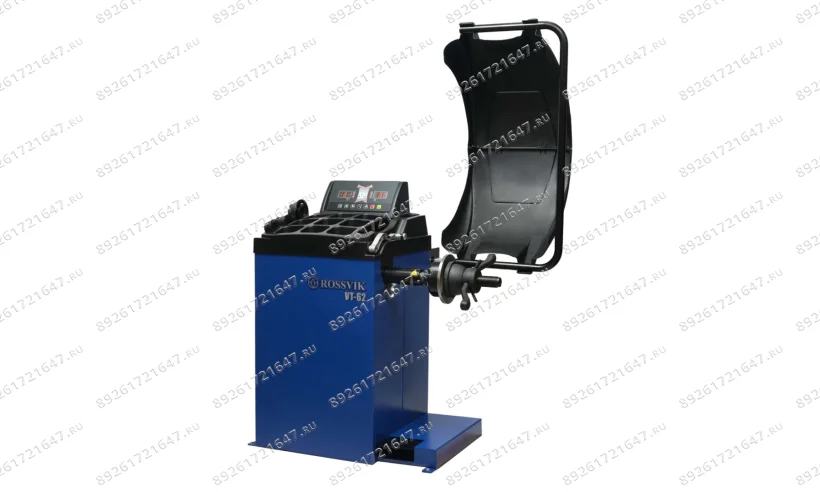 Станок балансировочный ROSSVIK VT-62 NEW (электронная линейка, автостоп, LASER, LED) RAL5005 СИНИЙ фото