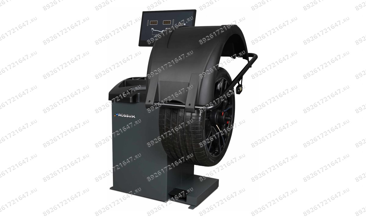  Станок балансировочный ROSSVIK VT-62B (эл. линейка, сонар, LASER, LED, реч. модуль) RAL7016 СЕРЫЙ (1)