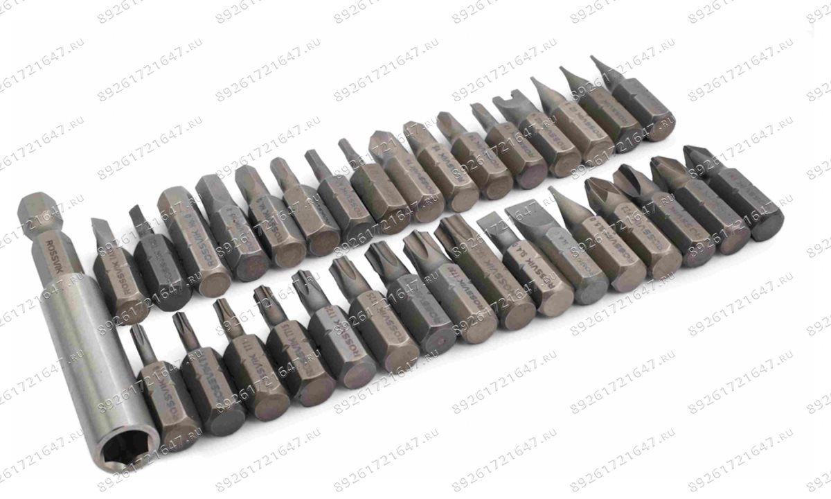  Набор бит ROSSVIK ST356, PH, PZ, SL, HEX, TT, TA, U, Y, 33 предмета (0)