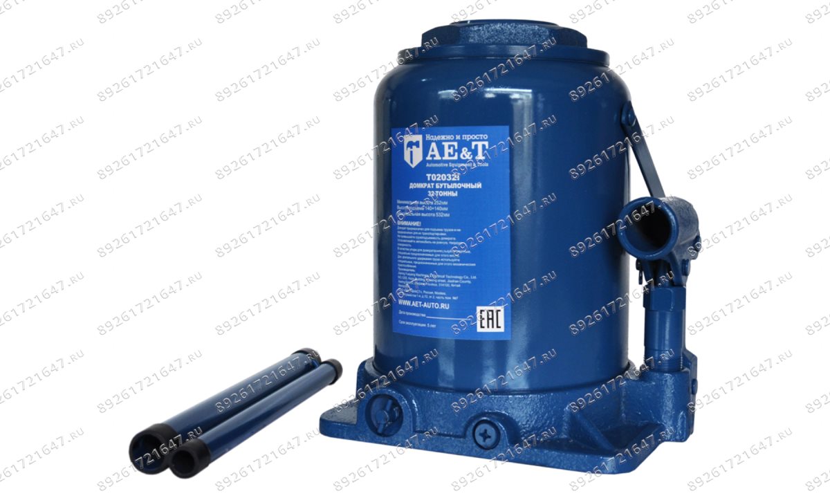  Домкрат бутылочный двухштоковый T02032i AE&T 32т (0)