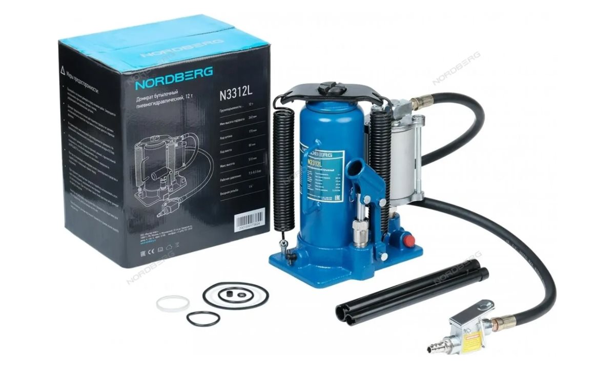  ДОМКРАТ бутылочный 12т пневмогидравлический NORDBERG N3312L (0)