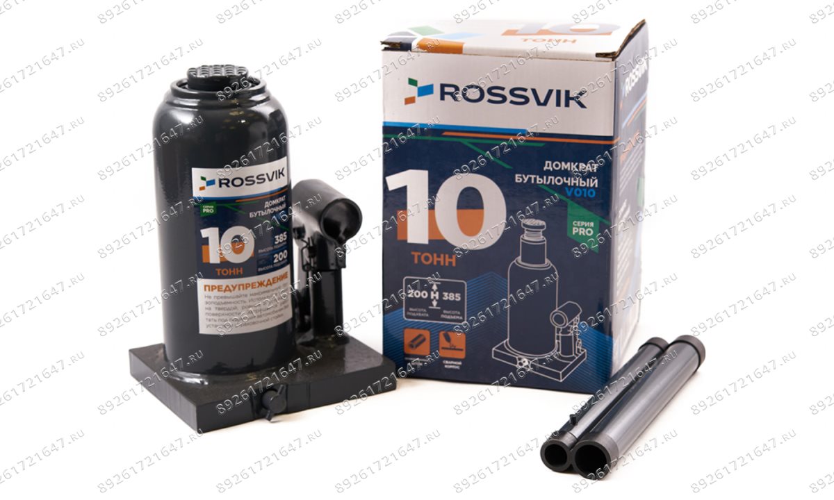  Домкрат бутылочный ROSSVIK PRO V010, г/п 10,0т (0)