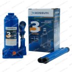 Домкрат бутылочный ROSSVIK V03, г/п 3,0 т, 180-340 мм, синий фото