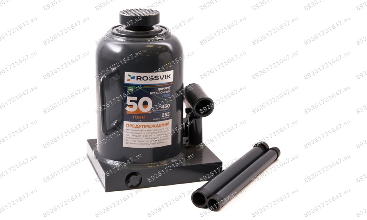 Домкрат бутылочный ROSSVIK PRO V050, г/п 50,0т (0)