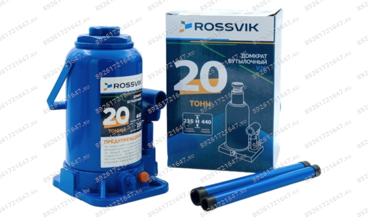  Домкрат бутылочный ROSSVIK V20, г/п 20,0т (0)