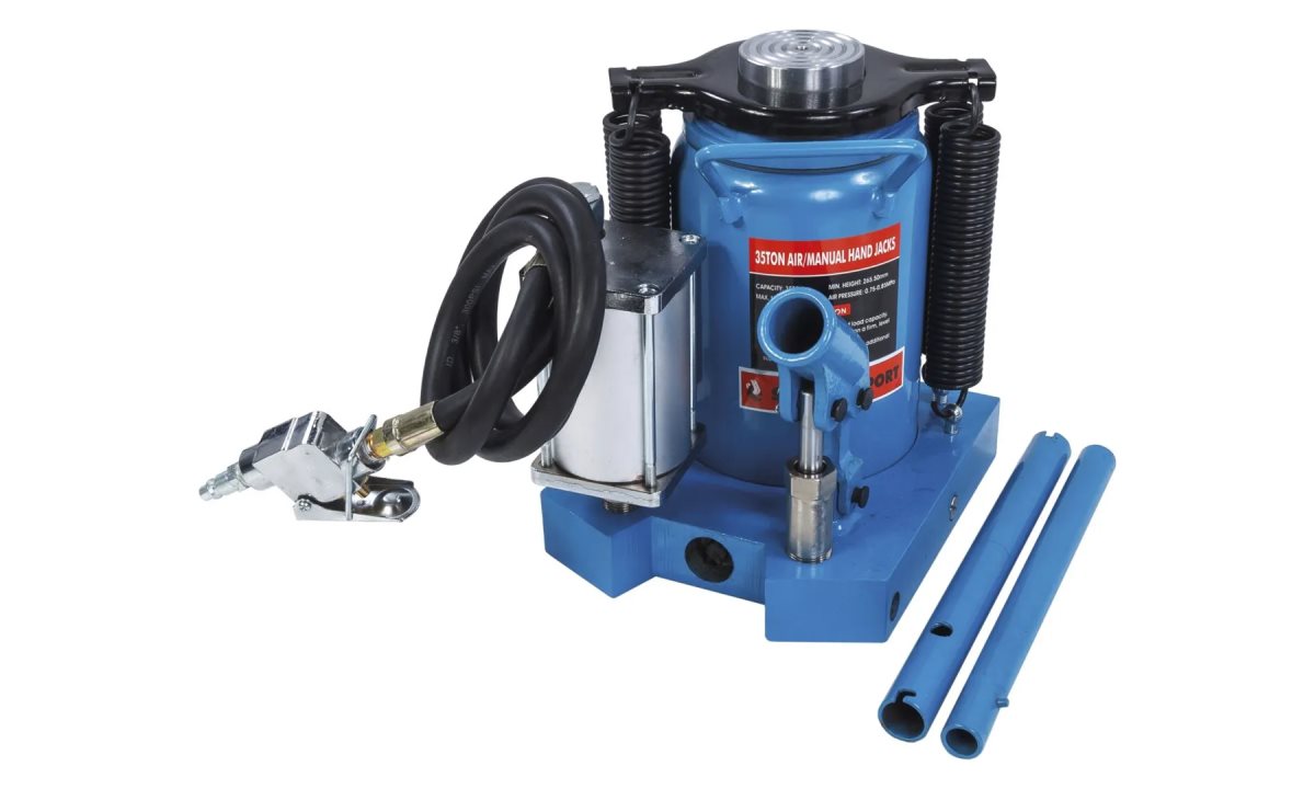  Бутылочный домкрат пневмогидравлический на 35 тонн, SD2003, синий, СТАНКОИМПОРТ (0)