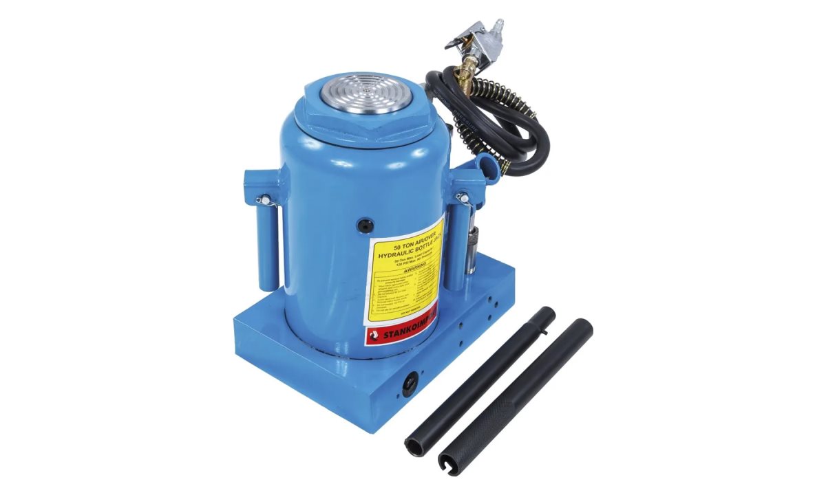  Бутылочный домкрат пневмогидравлический на 50 тонн, SD2004, синий, СТАНКОИМПОРТ (0)