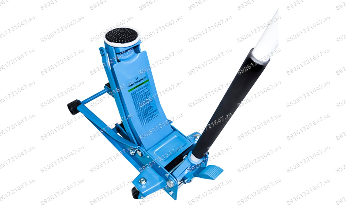  Домкрат подкатной, 75/505mm, 3 т, ножная педаль, 2 цилиндра, кардан (0)