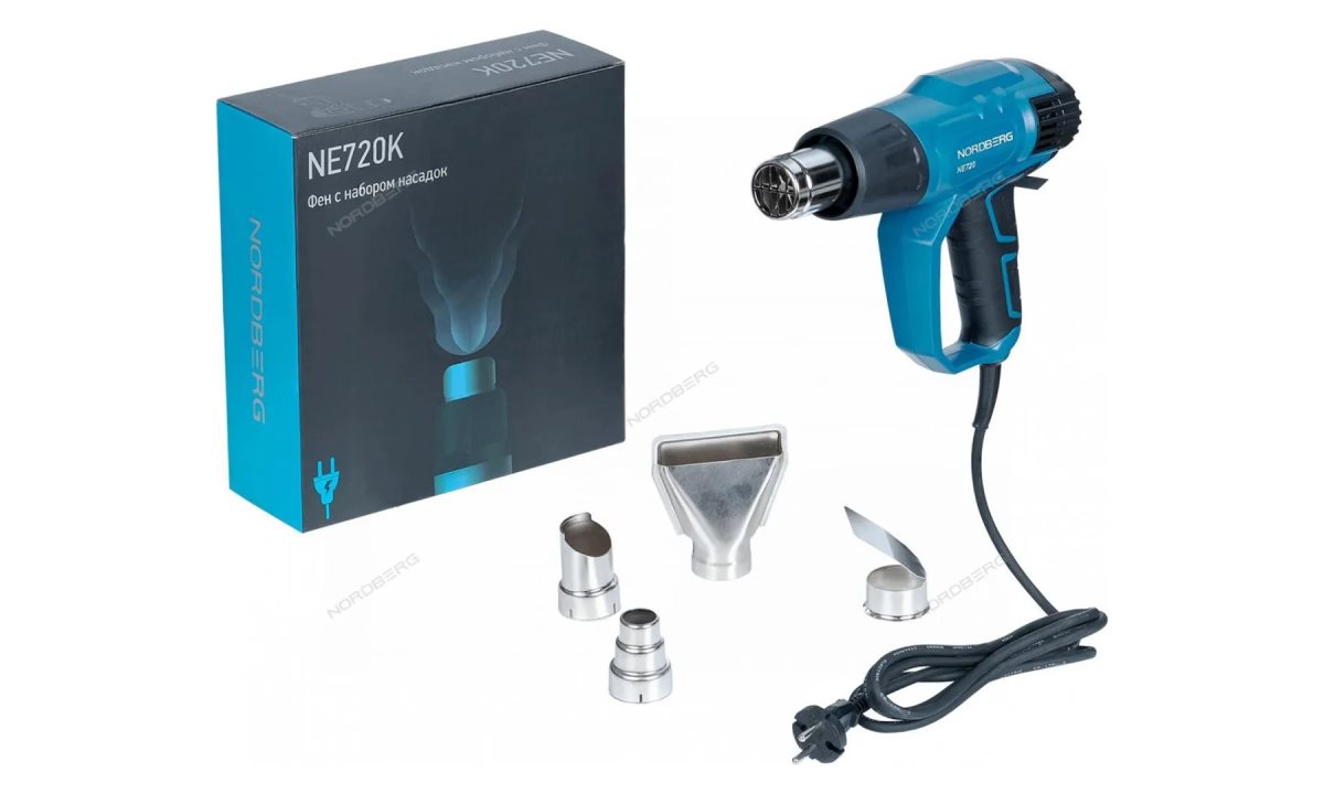  Фен с комплектом насадок, 50-600°С, 2000Вт NE720K (0)