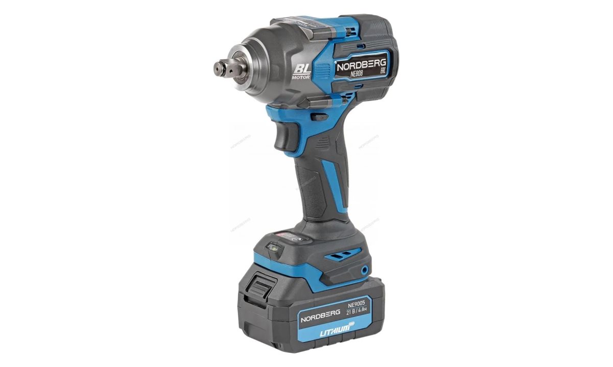 Гайковерт аккумуляторный, 1/2, 21В, 1200 Нм с двумя 4A акк. и зар. уст-вом 1,8A, в кейсе NORDBERG NE808K (1)