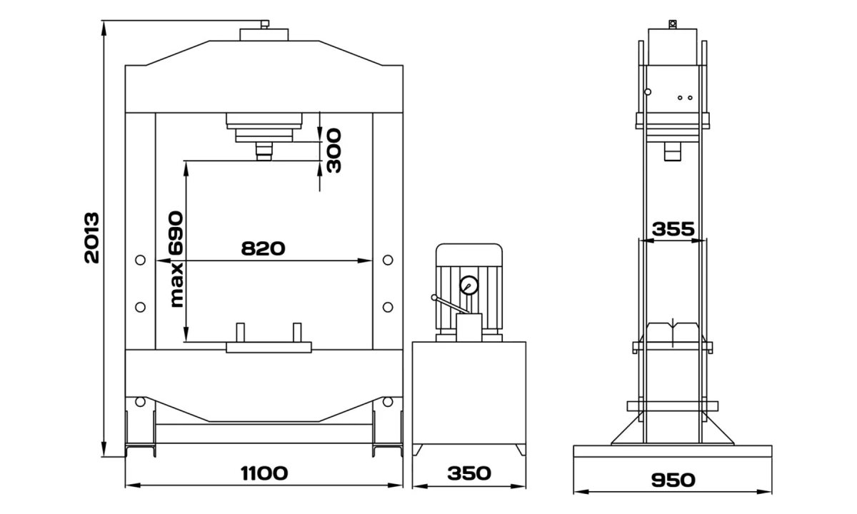  KraftWell KRWPR100E Пресс 100 т. c электроприводом (1)