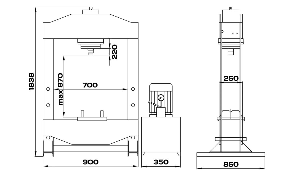  KraftWell KRWPR50E Пресс 50 т. c электроприводом (1)