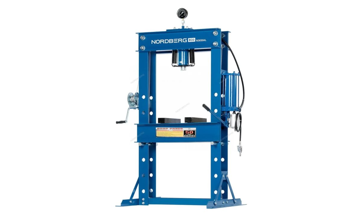  Пресс гидравлический 50т, разборная рама, пневмопривод NORDBERG N3650AL (1)