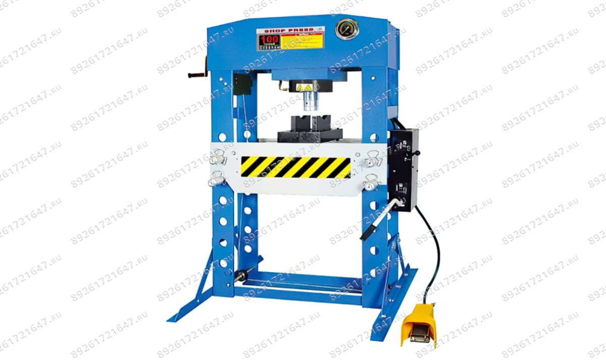  Пресс гидравлический 100 тонн, напольный, ручной/пневматический привод, цвет синий RAL 5005 ROSSVIK (0)