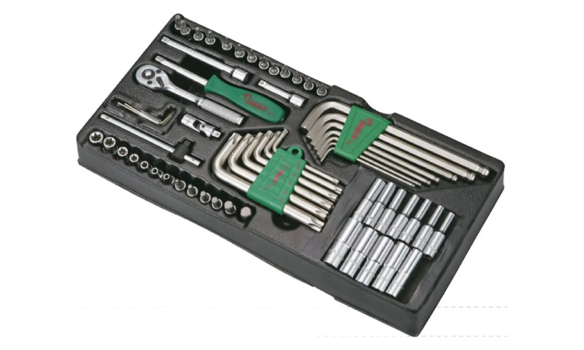  Трещотка 1/4 с головками и аксессуарами Hans в ложементе, TT-43 (0)