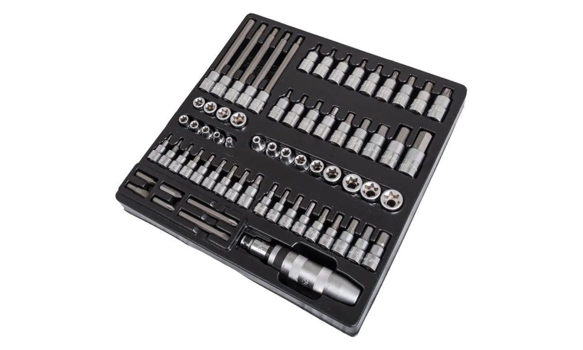  Набор торцевых головок 3/8, 1/2 со вставками и E-STAR в ложементе, TT-59 (0)