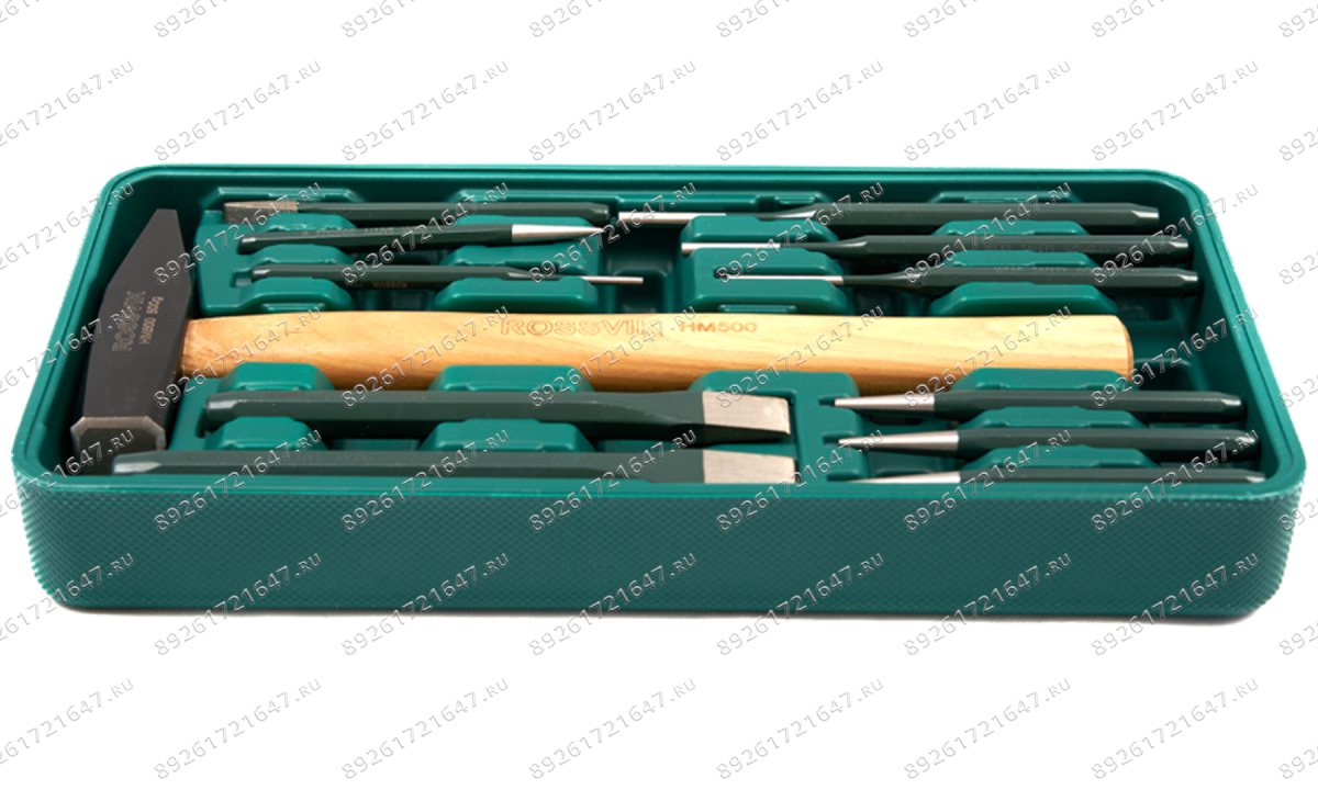  LST012 Набор инструмента ROSSVIK (молоток, зубила, выколотки), ложемент, 12 предметов (1)