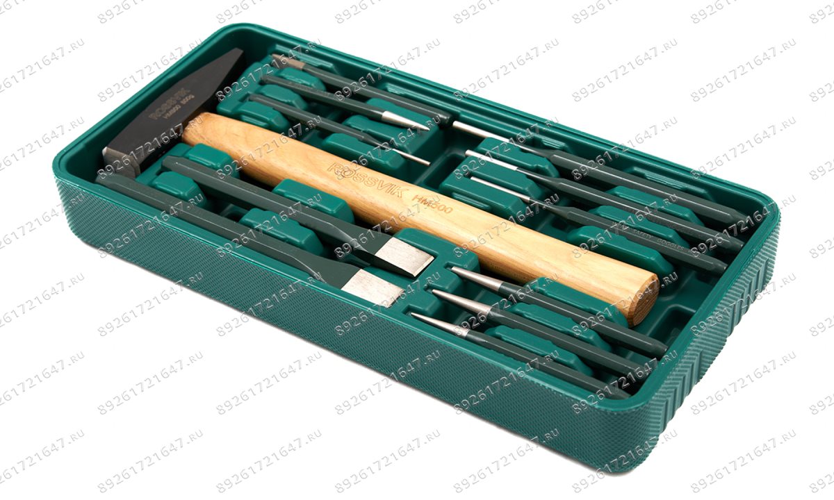  LST012 Набор инструмента ROSSVIK (молоток, зубила, выколотки), ложемент, 12 предметов (0)