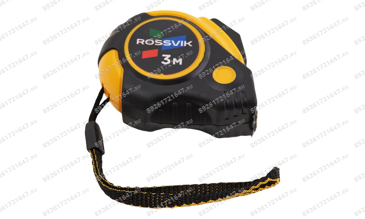 Рулетка измерительная ROSSVIK RMT1603, 3м*16мм, автостоп, магнит, обрезиненый корпус (1)