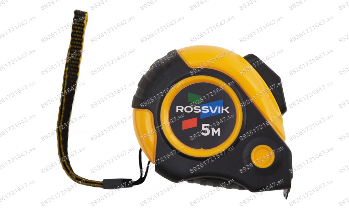  Рулетка измерительная ROSSVIK RMT2505, 5м*25мм, автостоп, магнит, обрезиненый корпус (1)