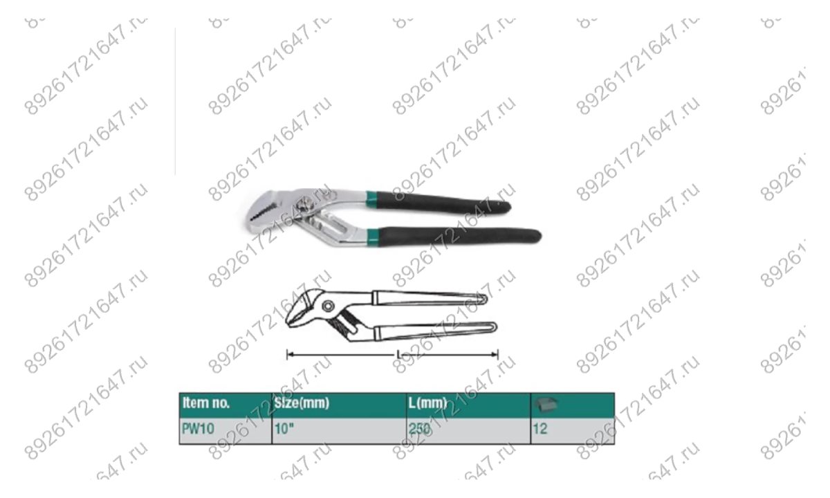  PW10 Клещи переставные ROSSVIK 10