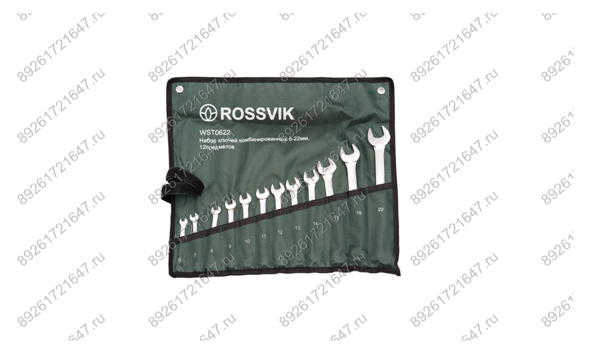  WST0622 Набор ключей комбинированных ROSSVIK 6-22мм, 12шт (0)