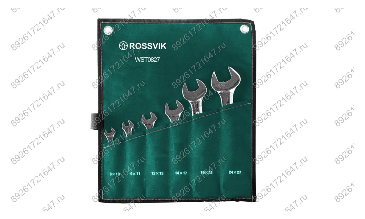  WST0827 Набор ключей рожковых ROSSVIK 8-27мм, 6шт (0)