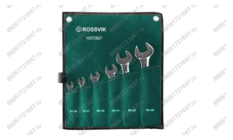 WST0827 Набор ключей рожковых ROSSVIK 8-27мм, 6шт фото
