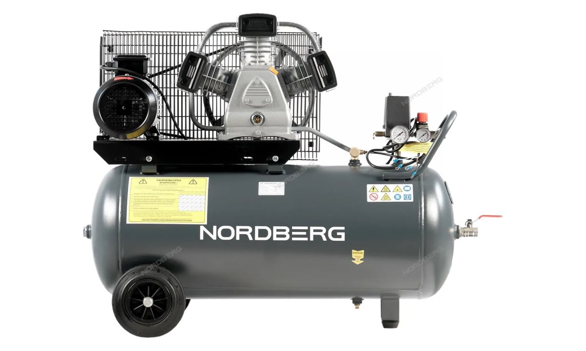  Компрессор поршневой с ременной передачей 380В, ресив. 100л, 580л/мин NCP100/580 (1)