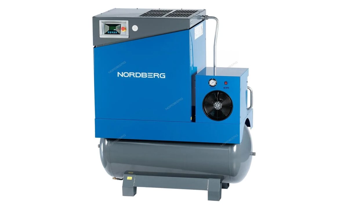  Компрессор винтовой, 11кВт, ресивер 500л, 10Бар, 1450л/мин, осушитель NORDBERG NCA15RD (1)