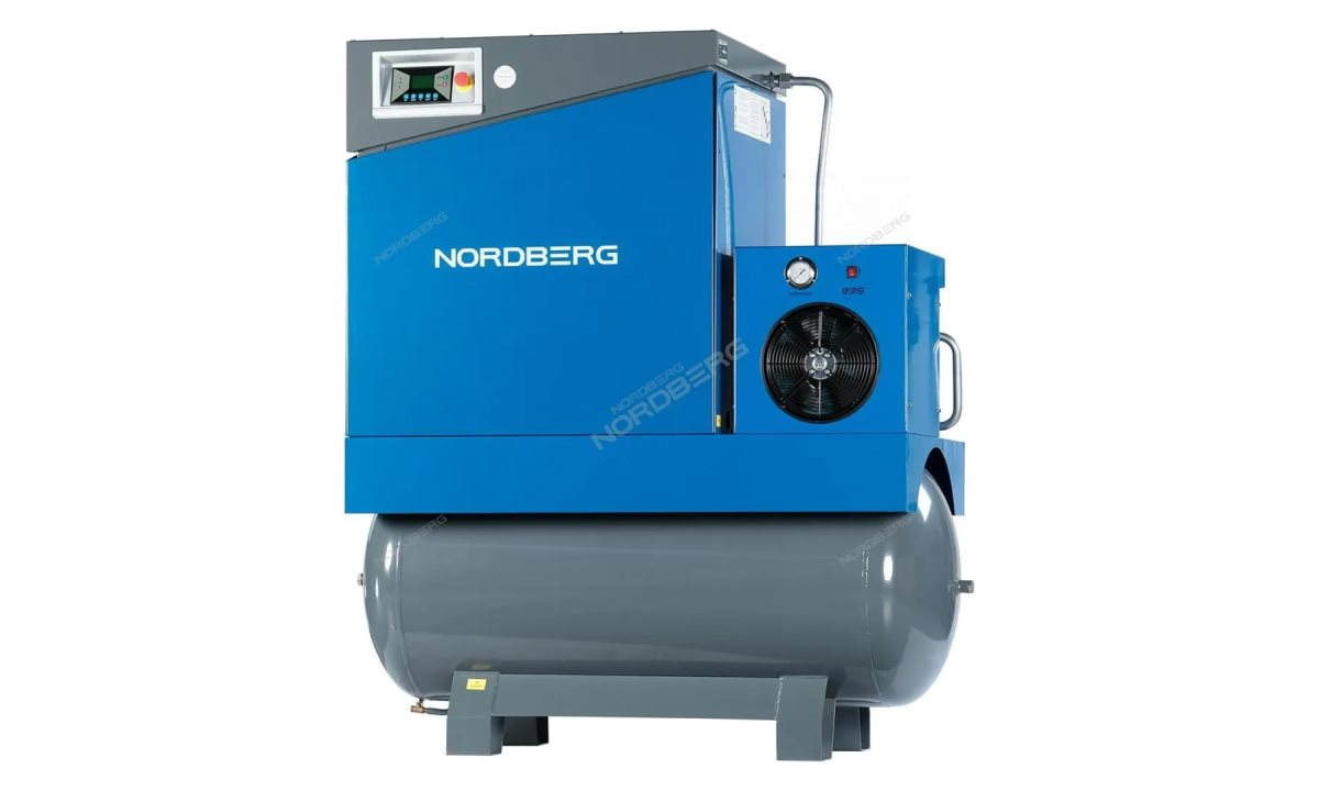  Компрессор винтовой, 15кВт, ресивер 500л, 10Бар, 1910л/мин, осушитель NORDBERG NCA20RD (0)