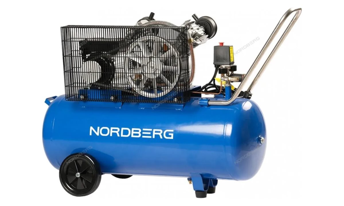  КОМПРЕССОР 2-х поршн., ременной, чугунная головка, 220В, ресив. 100л, 320л/мин NORDBERG NCE100/360 (0)