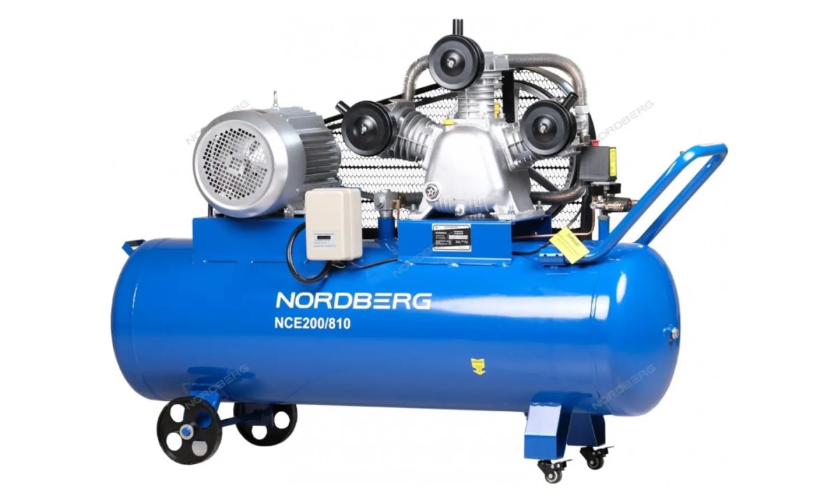  КОМПРЕССОР 3-х поршн., ременной, чугунная головка, 380В, ресив. 180л, 800л/мин NORDBERG NCE200/810 (0)