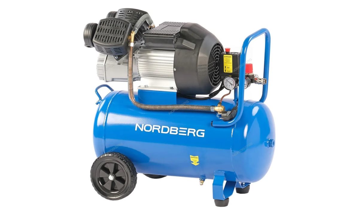  Компрессор поршневой V-образный 220В, ресив. 50л, 360л/мин NORDBERG NCE50/360V (1)