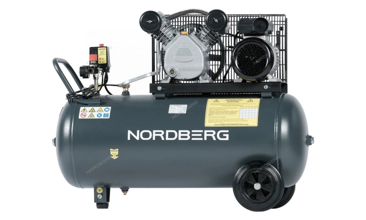  Компрессор поршневой с ременной передачей 220В, ресив. 100л, 360л/мин NORDBERG NCP100/360A (0)