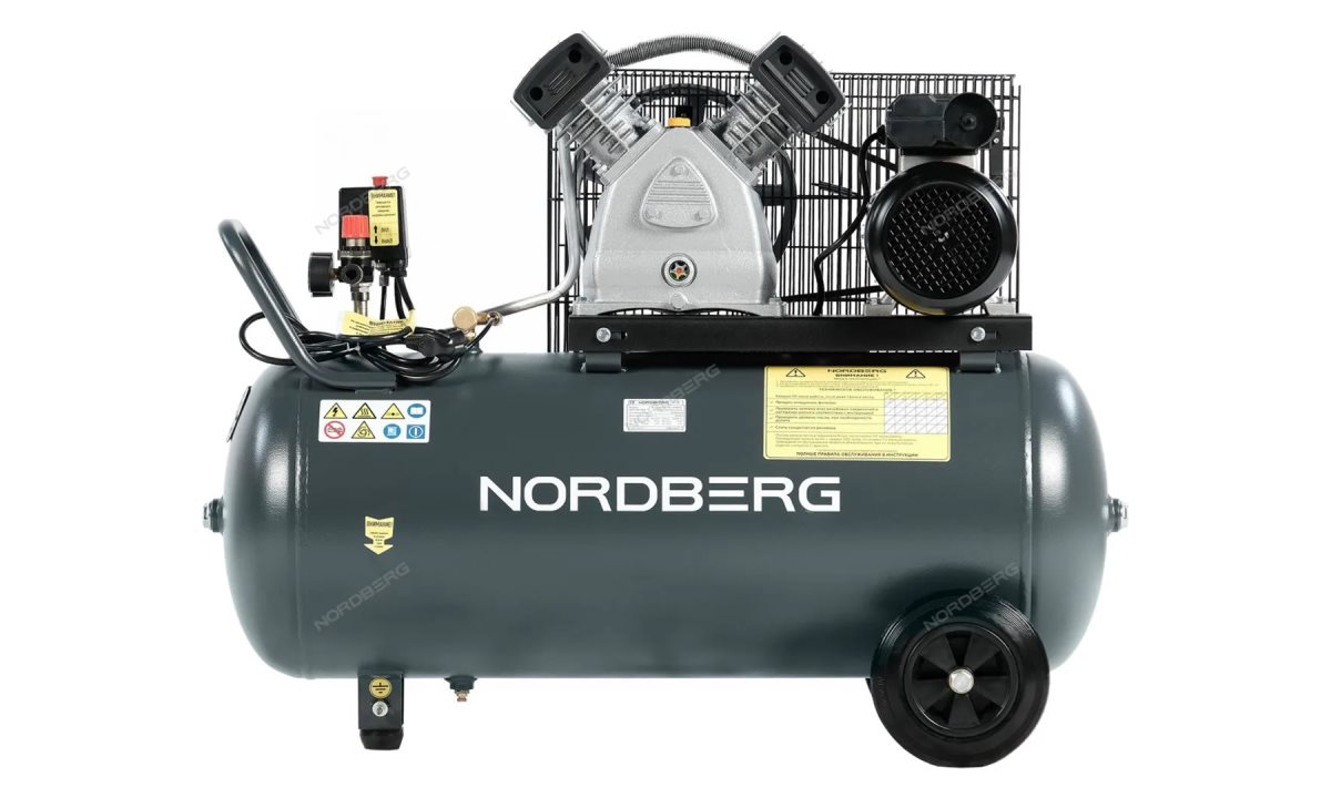  Компрессор поршневой с ременной передачей 220В, ресив. 100л, 420л/мин NORDBERG NCP100/420A (1)