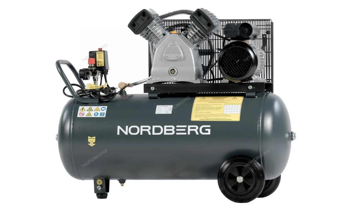  Компрессор поршневой с ременной передачей 220В, ресив. 100л, 420л/мин NORDBERG NCP100/420A (0)